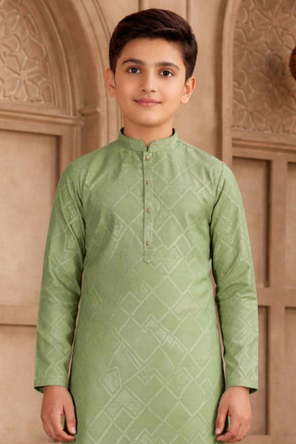 Green Colour Brocade Art Silk Pintux Work Kurta Pajama