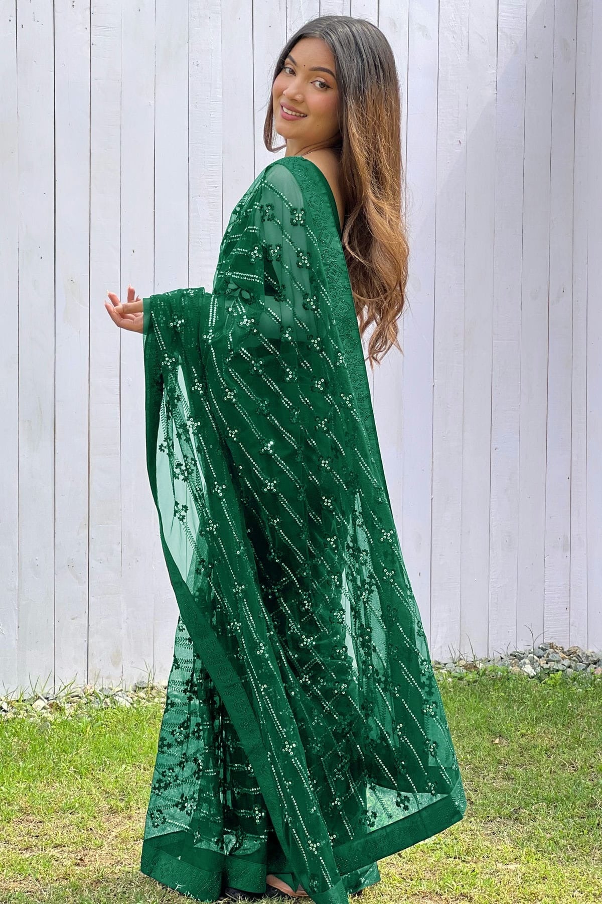 Green Colour Butterfly Net Designer Saree SD1111838 A