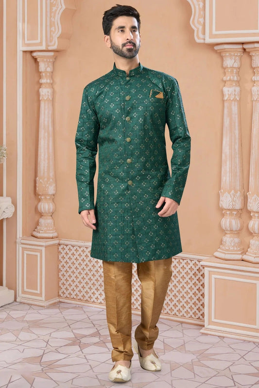 Green Colour Champion Silk Sherwani SH1040547