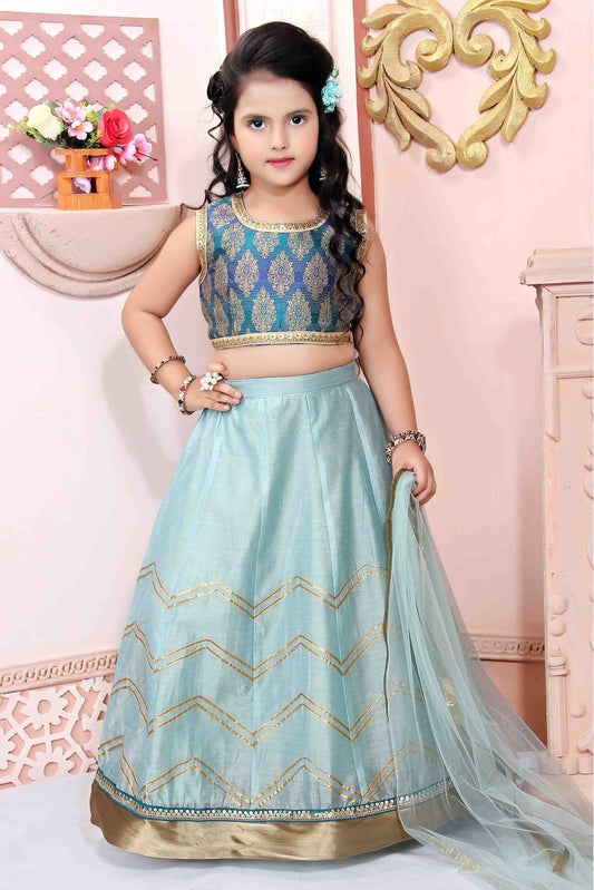 Green Colour Chanderi Silk Party Wear Lehenga Choli GW1070003