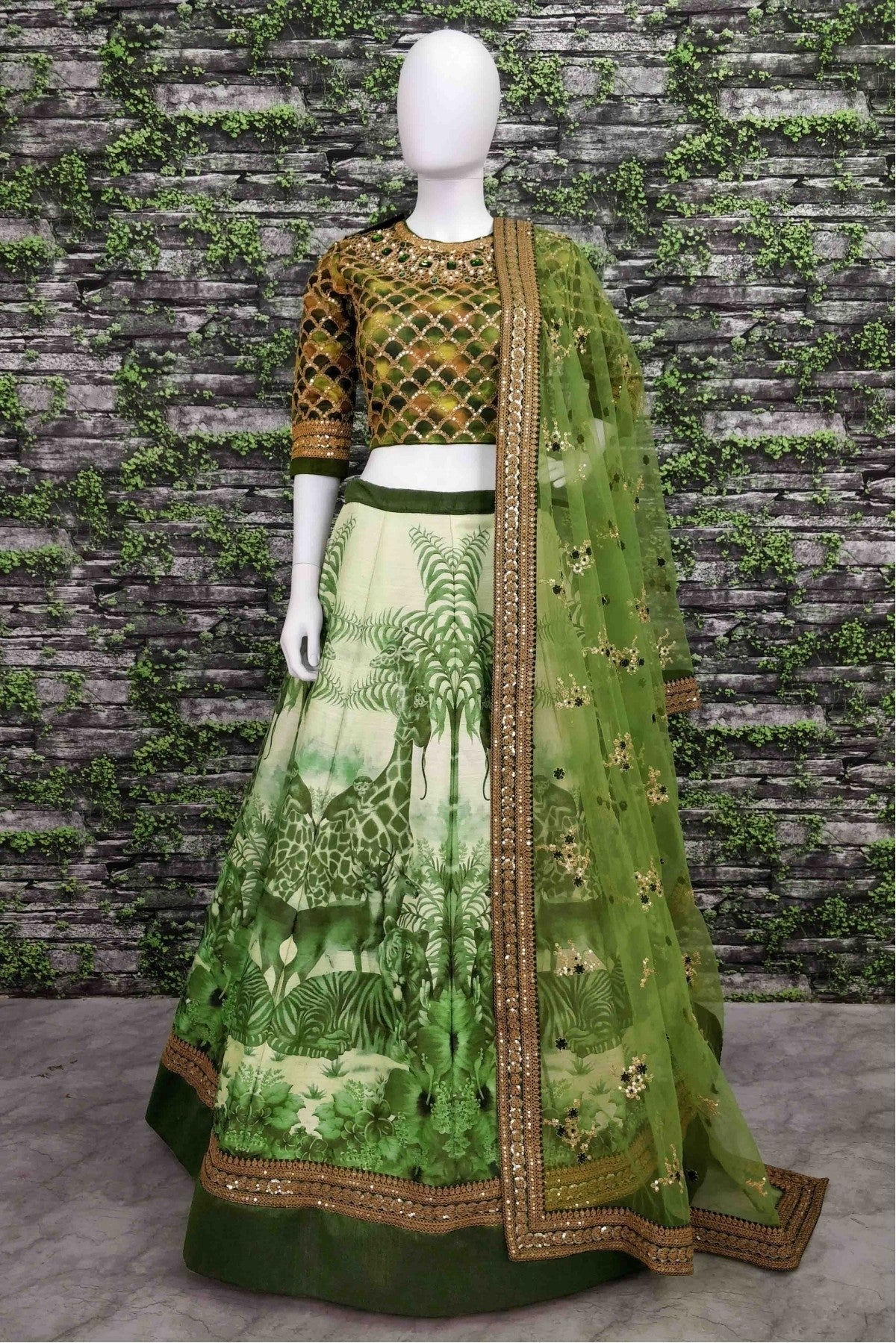 Green Colour Chennai Silk Lehenga Choli LC1010049 A