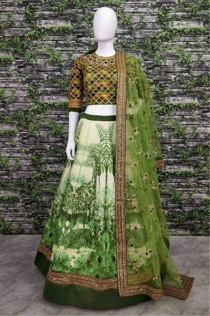 Green Colour Chennai Silk Lehenga Choli LC1010049 A