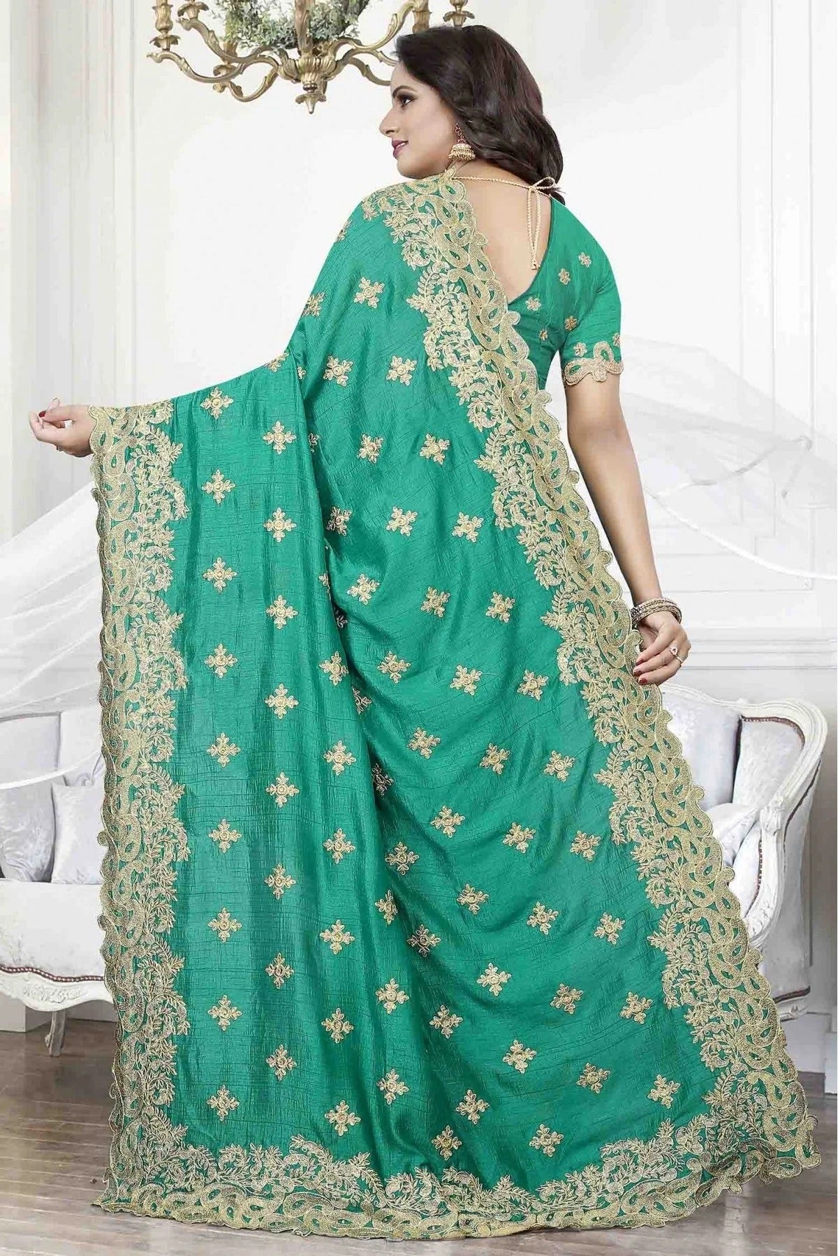 Green Colour Cherry Silk Designer Saree SD1120492 A