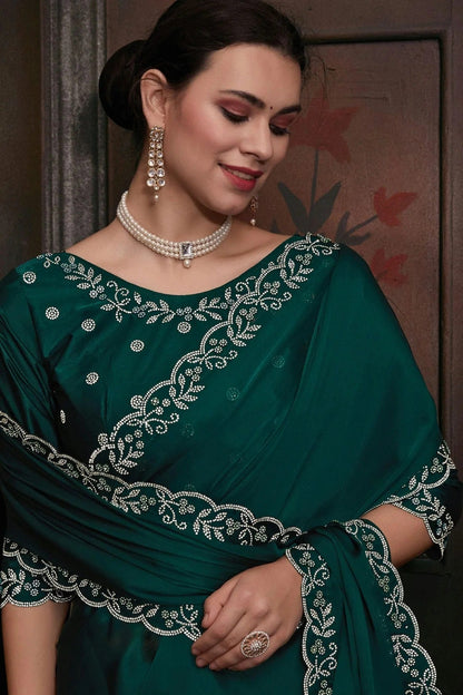 Green Colour Chiffon Designer Saree LC1121771 A