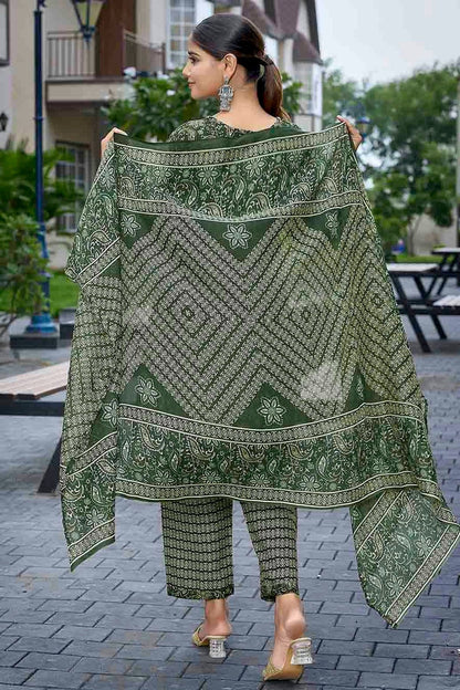 Green Colour Cotton Blend Stitched Suit SS1112977 A