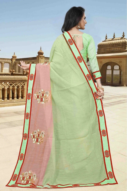 Green Colour Cotton Designer Saree SD1120546 A