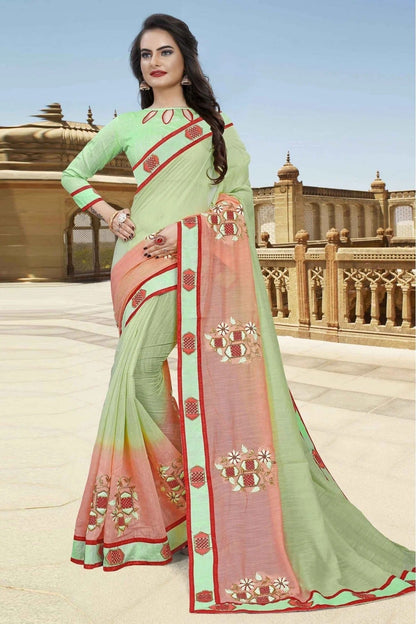 Green Colour Cotton Designer Saree SD1120546