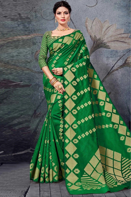 Green Colour Cotton Handloom Woven Saree SD1100146