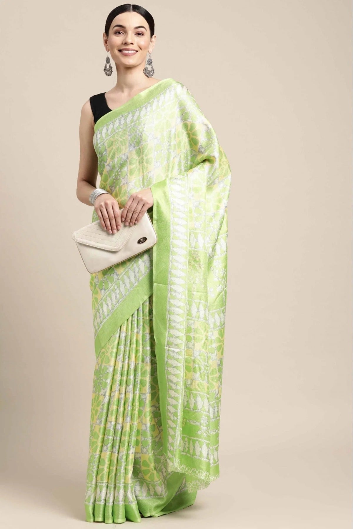 Green Colour Cotton Printed Saree SD1100926