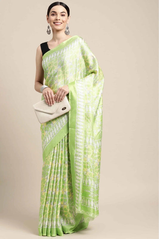 Green Colour Cotton Printed Saree SD1100926