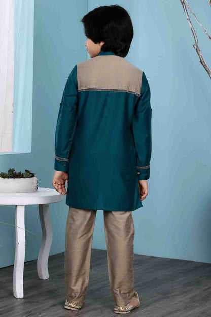 Green Colour Cotton Silk Kurta Pajama BW1070089 C