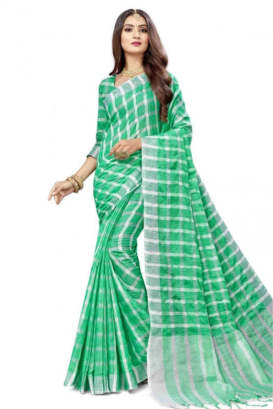 Green Colour Cotton Silk Printed Saree SD1100849