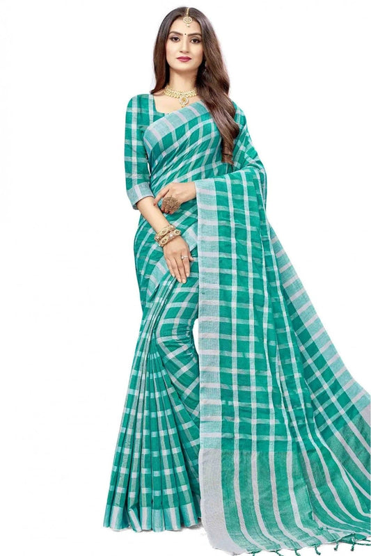 Green Colour Cotton Silk Printed Saree SD1100851