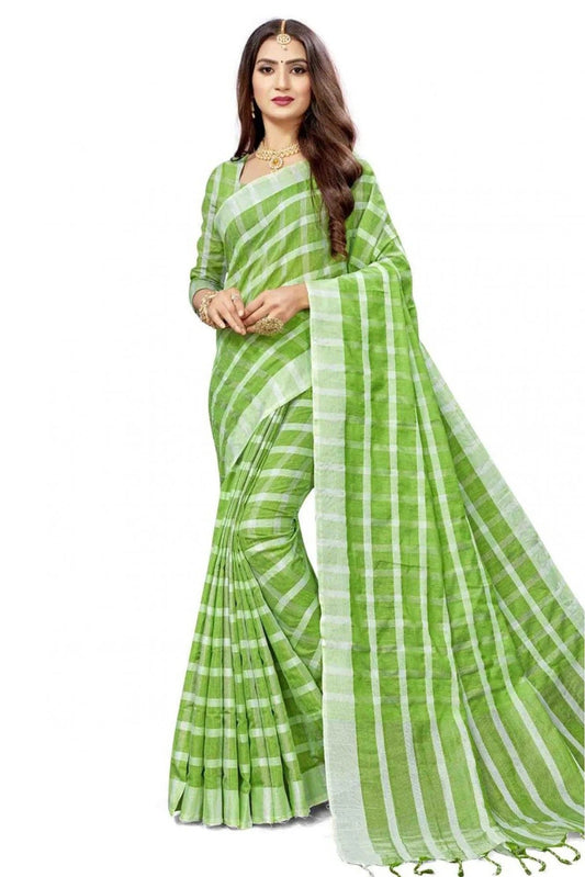 Green Colour Cotton Silk Printed Saree SD1100854