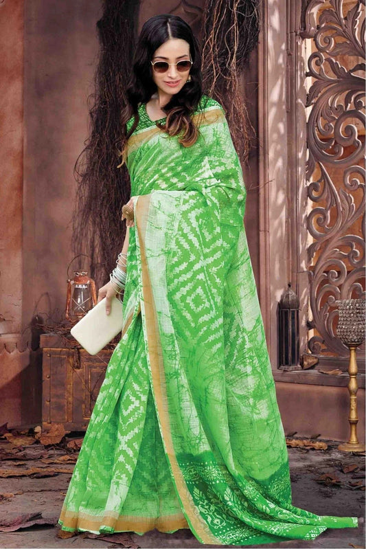 Green Colour Cotton Traditional Saree SD1100649