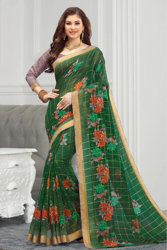 Green Colour Cotton Traditional Saree SD1100743