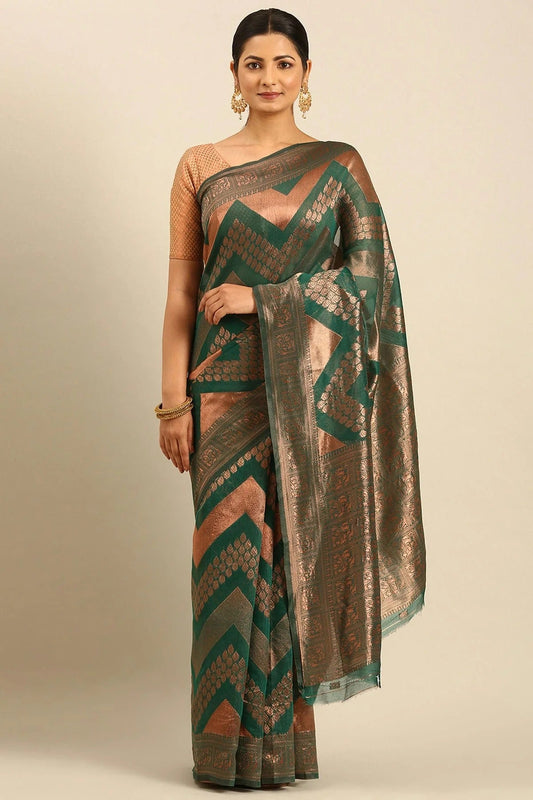 Green Colour Cotton Traditional Saree SD1102518