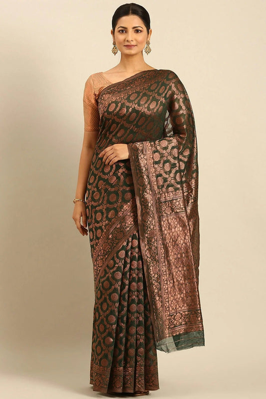 Green Colour Cotton Traditional Saree SD1102525