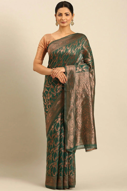 Green Colour Cotton Traditional Saree SD1102526