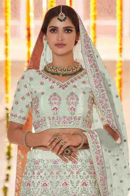 Green Colour Crepe Sequins Work Lehenga Choli LC1080160 A