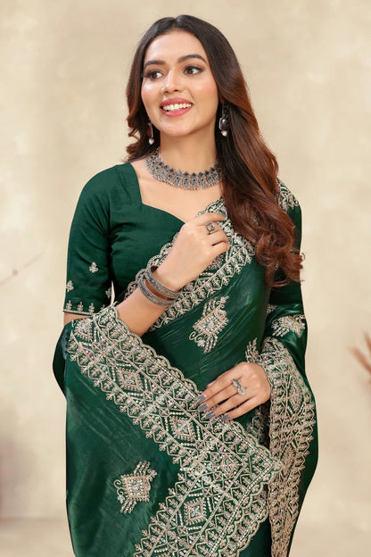 Green Colour Crepe Silk Saree SD1091001 A