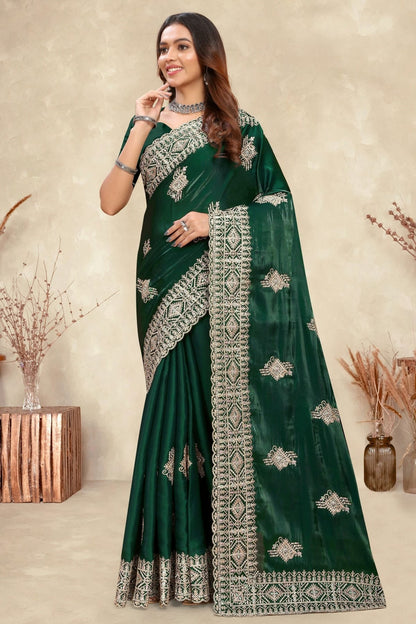 Green Colour Crepe Silk Saree SD1091001