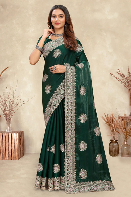 Green Colour Crepe Silk Saree SD1091005