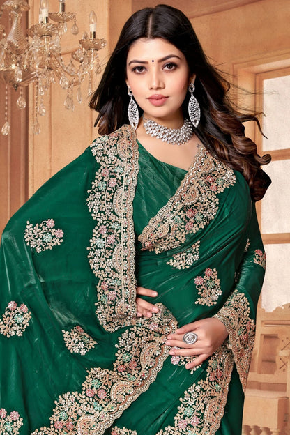 Green Colour Crepe Silk Saree SD1091010 A