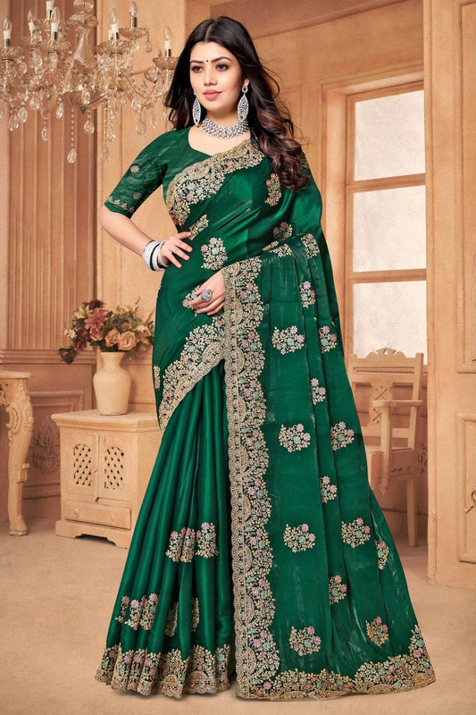 Green Colour Crepe Silk Saree SD1091010