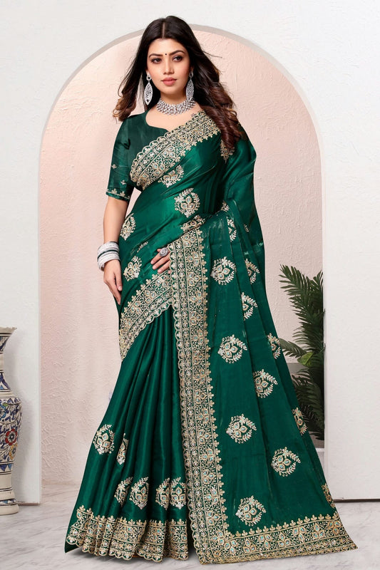 Green Colour Crepe Silk Saree SD1091014