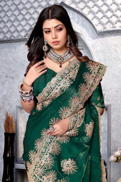 Green Colour Crepe Silk Saree SD1091016 A