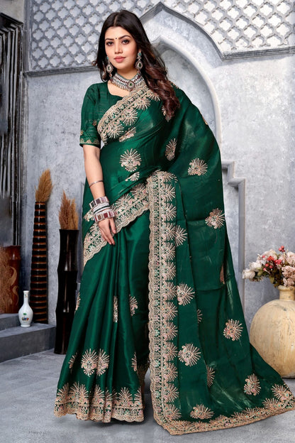 Green Colour Crepe Silk Saree SD1091016