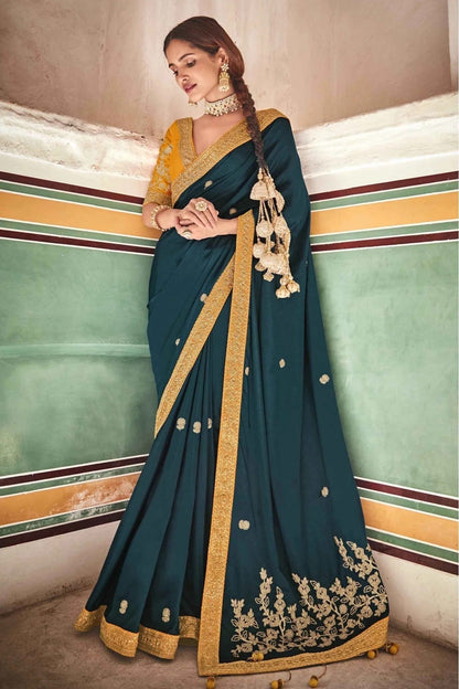Green Colour Crepe Silk Sequins Work Saree SD1080056