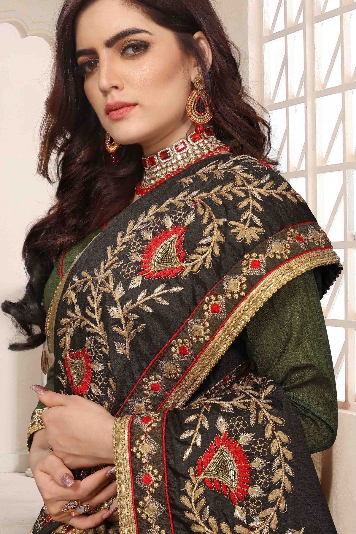Green Colour Dola Silk Designer Saree SD1120464 A