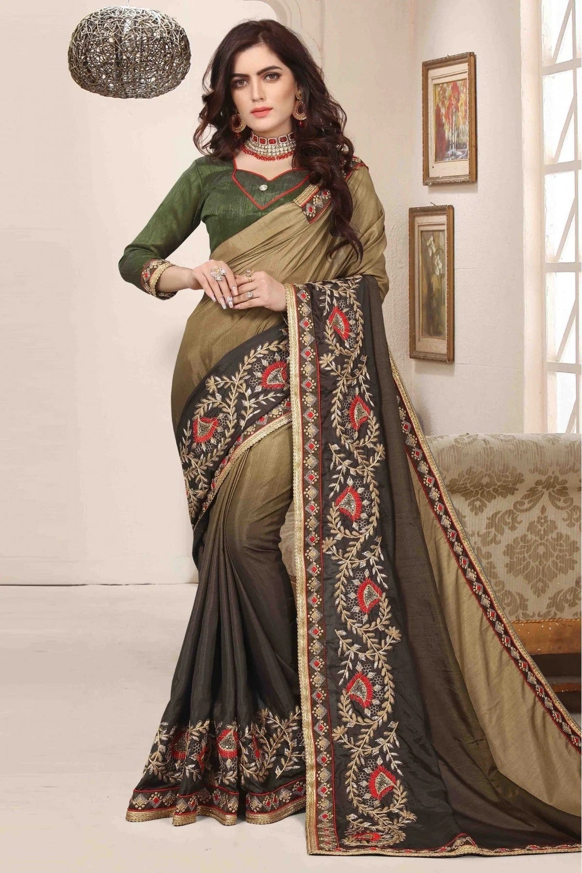 Green Colour Dola Silk Designer Saree SD1120464