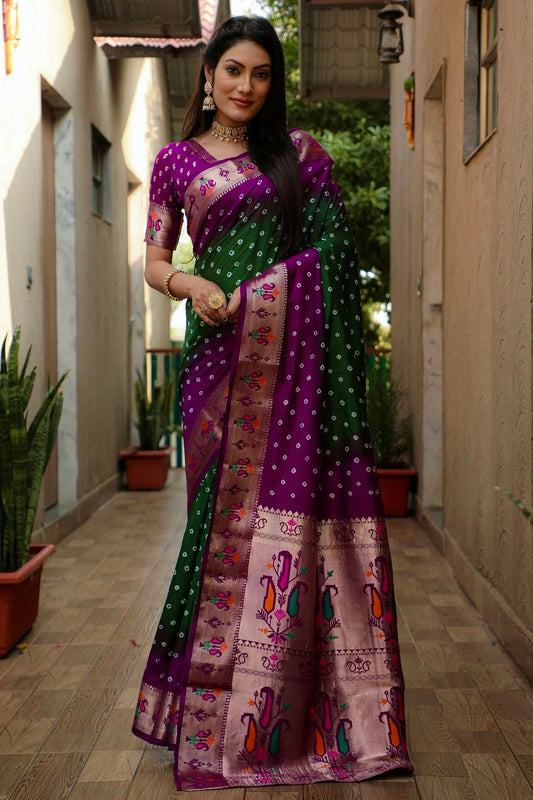 Green Colour Dola Silk Paithani Saree SD1110904