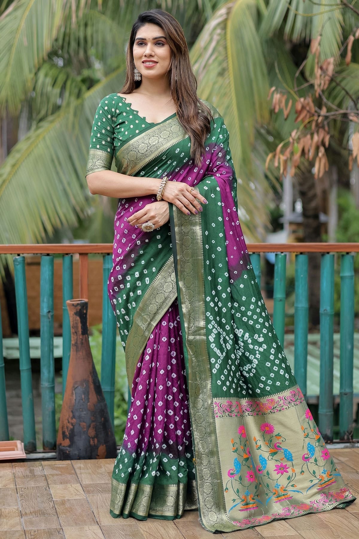 Green Colour Dola Silk Paithani Saree SD1110919