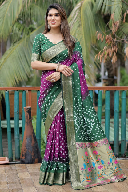 Green Colour Dola Silk Paithani Saree SD1110919