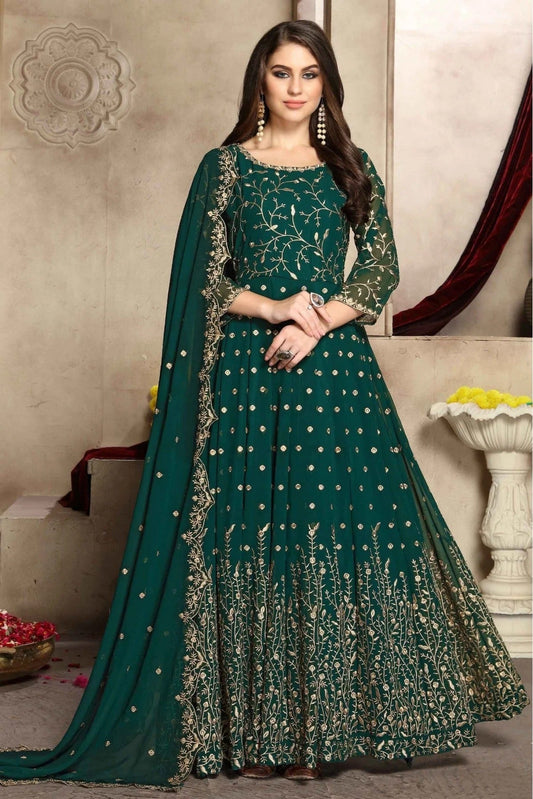 Green Colour Georgette Anarkali Suit SM1050019