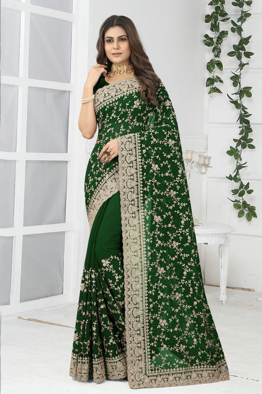 Green Colour Georgette Designer Saree LC1121388