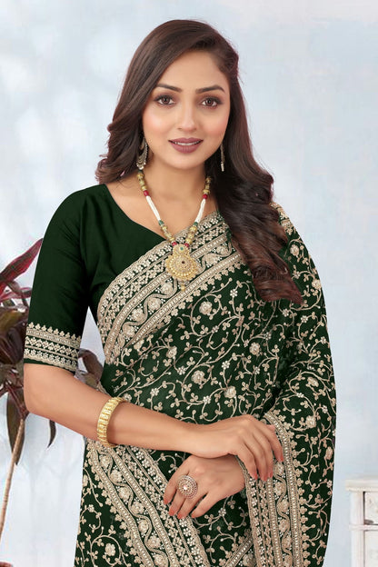 Green Colour Georgette Designer Saree LC1121717 A