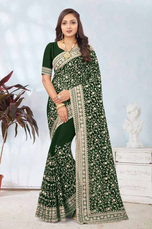 Green Colour Georgette Designer Saree LC1121717