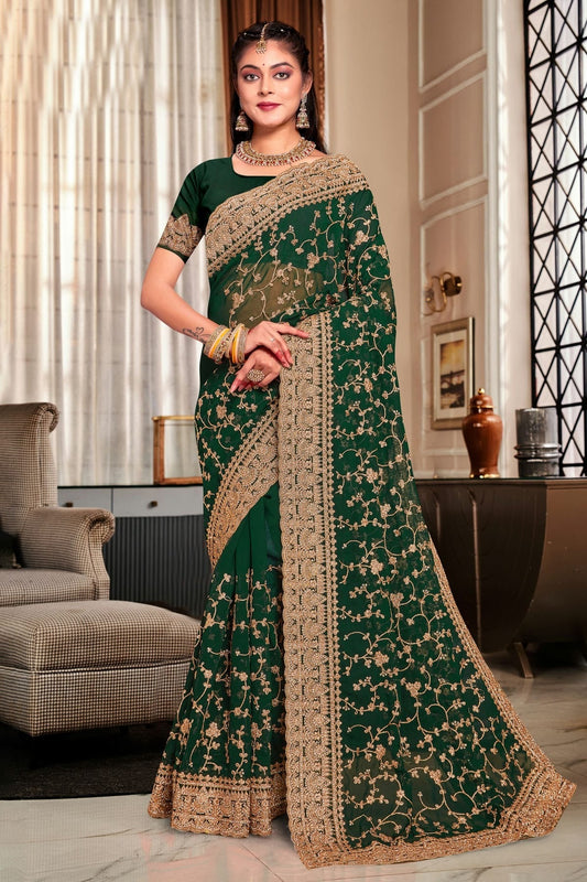 Green Colour Georgette Designer Saree LC1121726