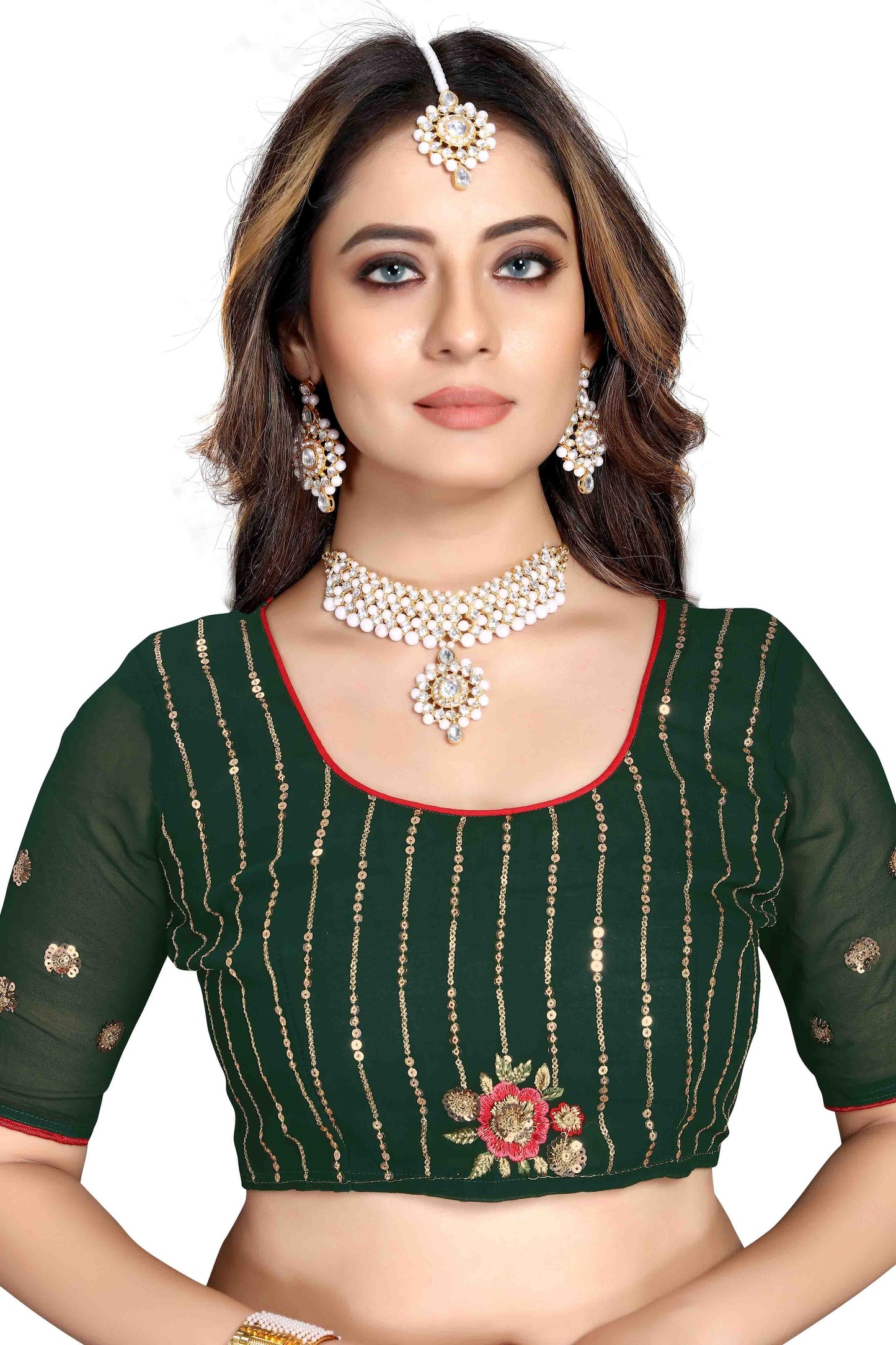 Green Colour Georgette Designer Saree SD1090572 B