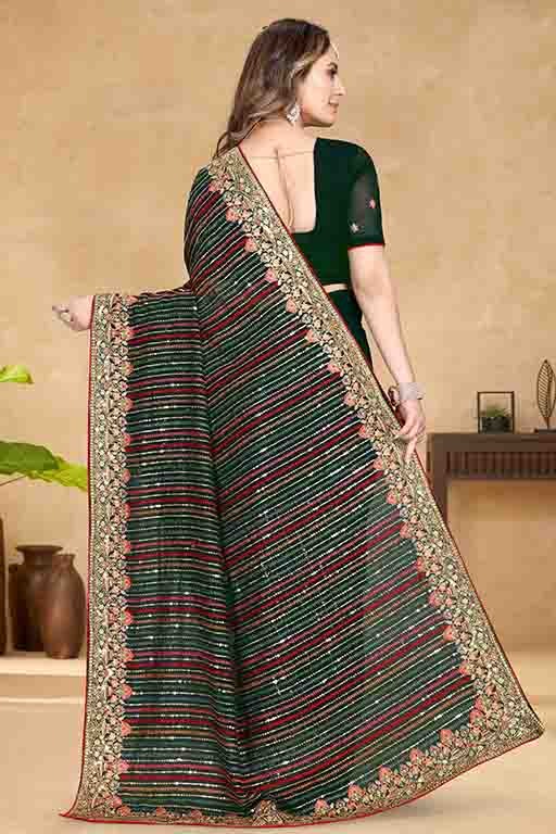 Green Colour Georgette Designer Saree SD1090579 A