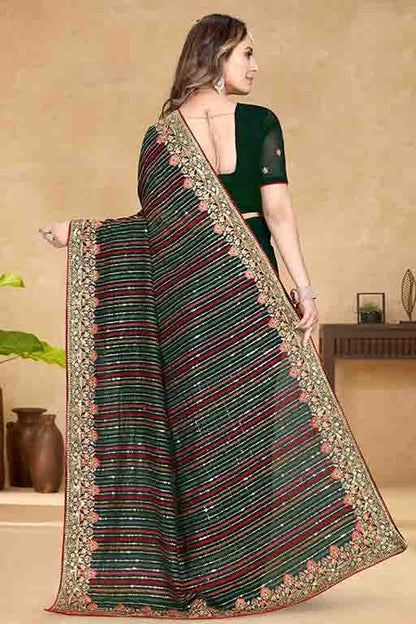 Green Colour Georgette Designer Saree SD1090579 A