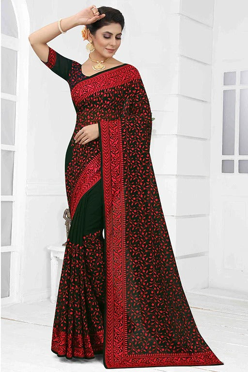 Green Colour Georgette Designer Saree SD1090626