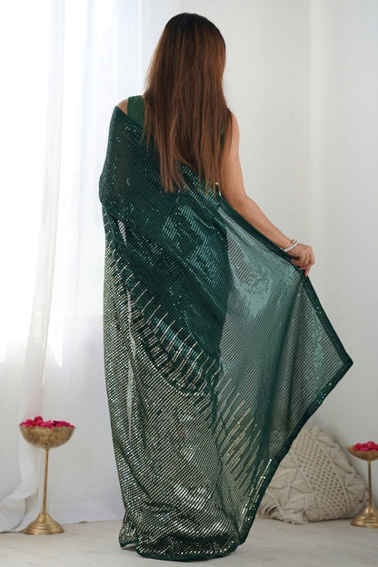 Green Colour Georgette Designer Saree SD1111954 A