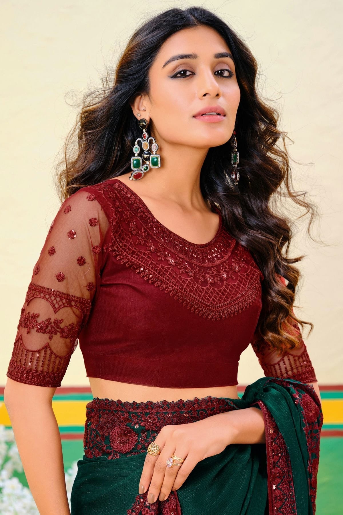 Green Colour Georgette Designer Saree SD1112149 A
