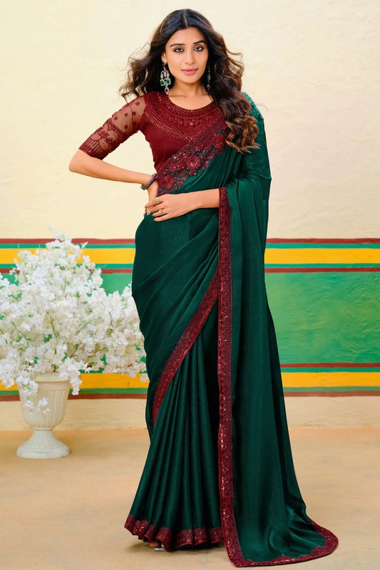 Green Colour Georgette Designer Saree SD1112149